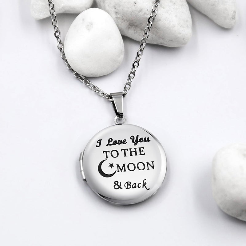PHOCKSIN Locket Necklace for Women Black/Gold/Silver Locket Necklace Oval/Round/Heart Photo Necklace New Years Gifts for Girls - Image 2